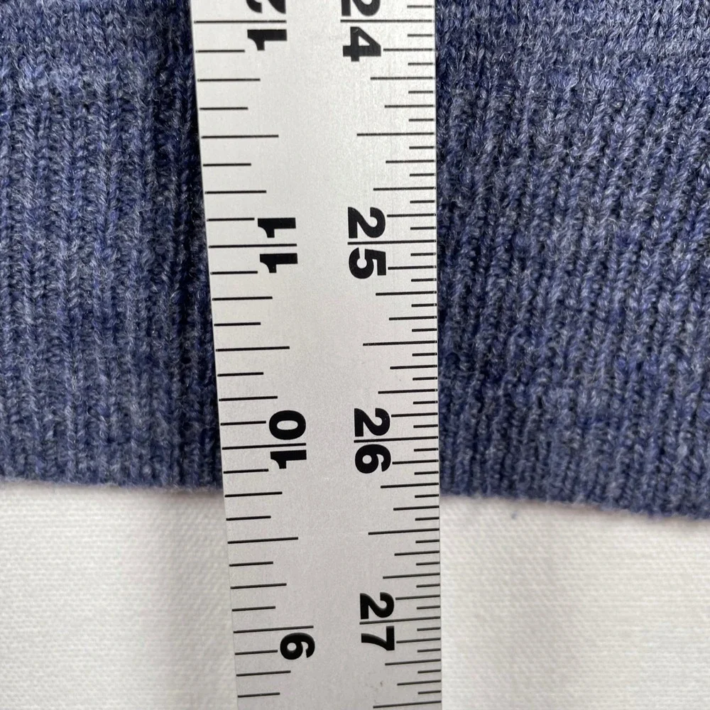 J.‎ Crew Merino Wool Sweater V-Neck Elbow Patch Slim Fit Blue XL